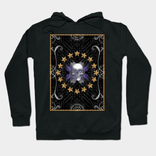 Black triangles abstract tribal pattern with a skull Hoodie